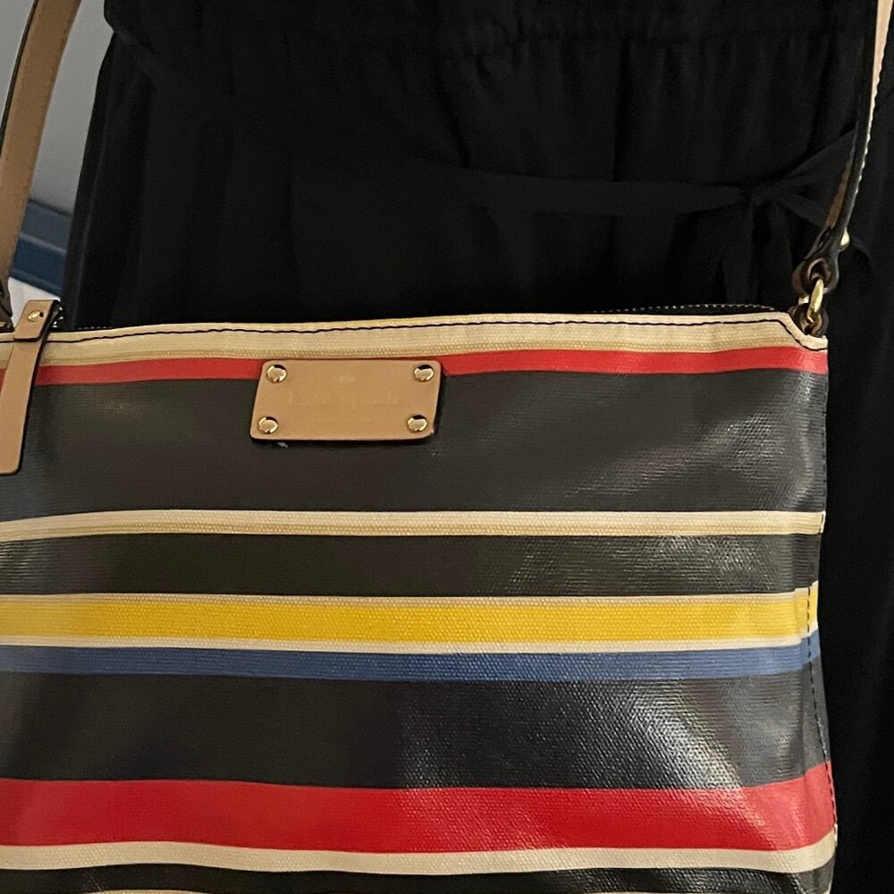 KATE SPADE FOREVER STRIPES HAILEY WESTCHESTER CROSSBODY BAG W/GOLD TONE HARDWARE - Picture 9 of 10